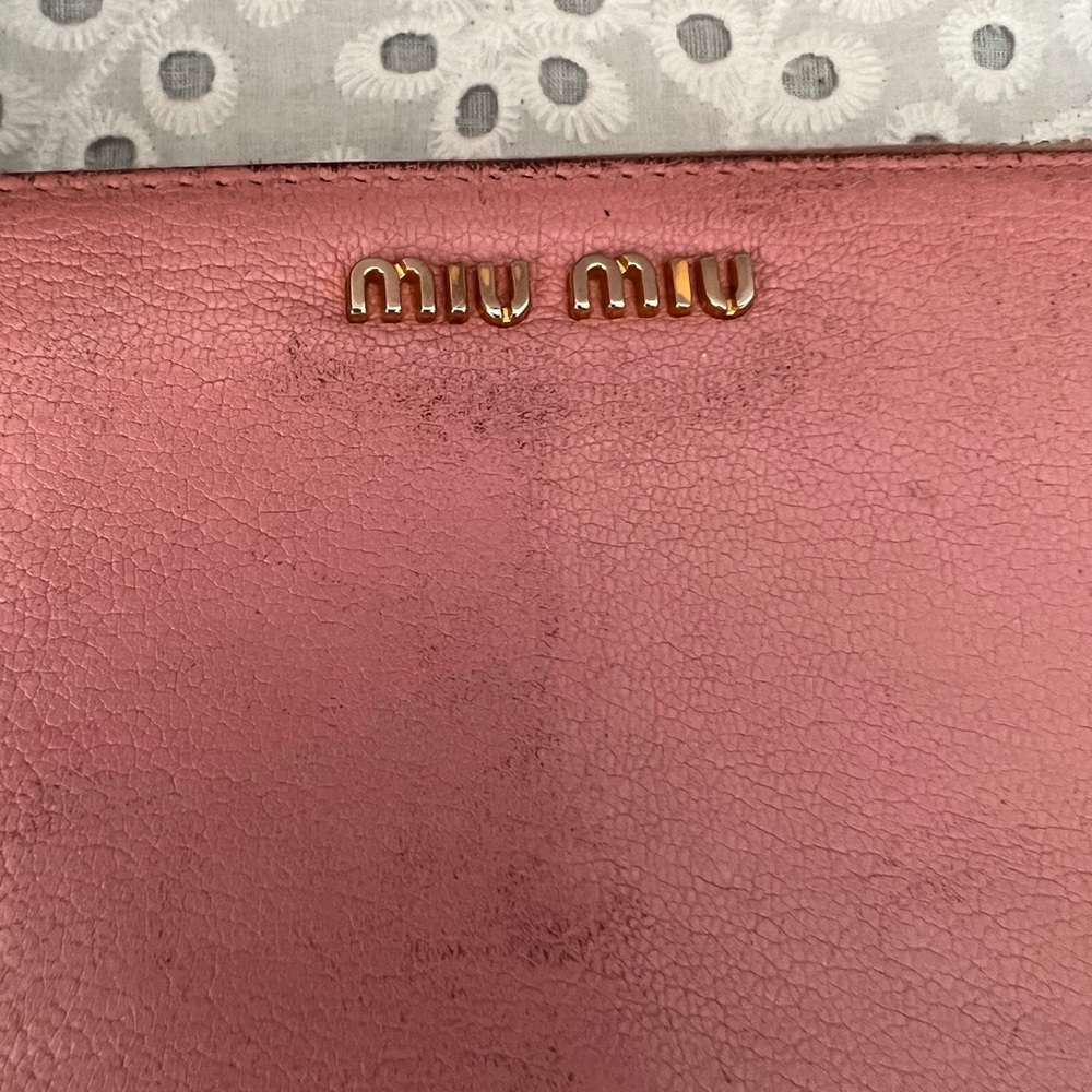 Authentic Miu Miu Rosa Pink Leather Large Contine… - image 2